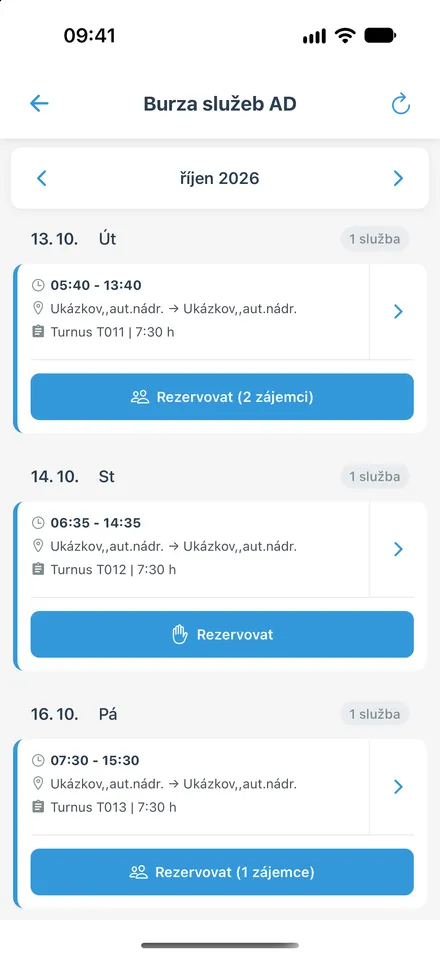 Nabídka volných služeb