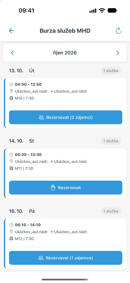 Nabídka volných služeb