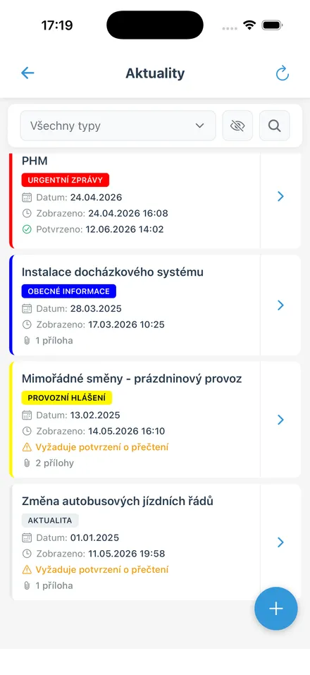 Seznam aktualit