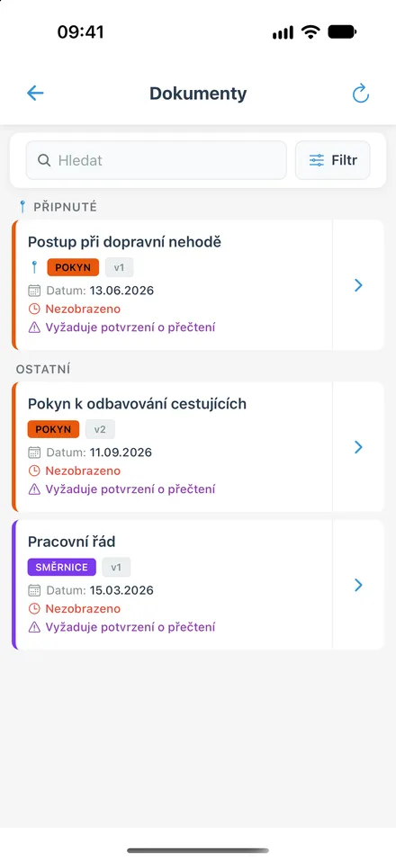 Seznam dokumentů