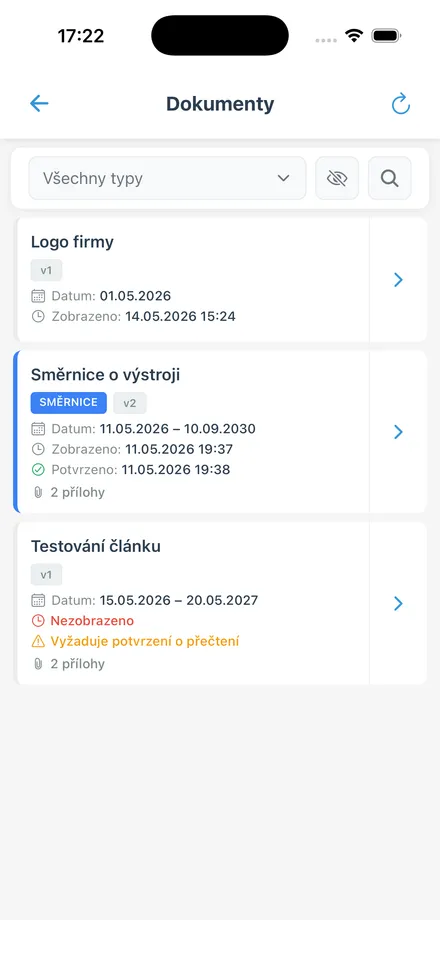 Seznam dokumentů