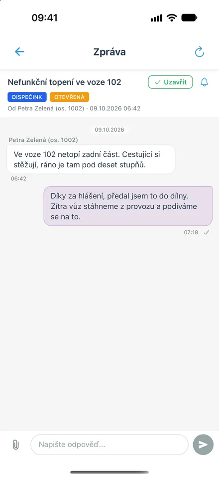 Vlákno zprávy